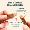 image:imageWOOF  Bite n Brush Refills Treats for the Dog Toothbrush Toy  Scrub Plaque and Tartar from Your Dogs Teeth and Mouth  Dog Dental Sticks  18 Refills  Chicken2 Pack Chicken