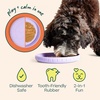image:imageWOOF Fly n Feed  Flying Disc and Lick Mat for Dogs  Durable ToothFriendly Rubber  Interactive Dog Toy for Fetch Treat Dispensing and Enrichment  Lavender