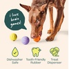 image:imageWOOF Flyball  2in1 Fetch Ball and Dog Treat Dispenser Toy  Interactive Puzzle for Enrichment  Fits Standard Ball Launchers  Durable ToothFriendly Rubber  The Perfect Dog Gift  3 Pack3PK Lavender Orange Yellow