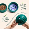 image:imageWOOF Walkabout  Enrichment Dog Toys Puzzle and Treat Dispenser  Adjustable Difficulty for Kibble and Treats  Durable Rubber  Easy to Clean  LargeLarge Green