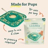 image:imageWoof Lick Mat and Bacon and Cheese LickMix Starter Pack Bundle  Dog Enrichment and Spread  Slow Feeder Mat with NonSlip Design  Delicious Lower Calorie Mix Green
