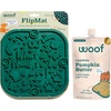 image:imageWOOF FlipMat EasytoClean Lick Mat for Dogs  LickWells Pumpkin Butter  Dog Lick Mat Spread and Meal Topper for the FlipMat and LickMat