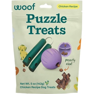 image:imageWOOF AirDried Puzzle Treats  Refill Treats Sized Puzzle Toys  The Perfect Dog and Puppy Training Treats  Made with Real Chicken  5 ozChicken 5 OZ