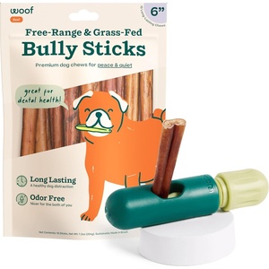 image:imageWOOF BullySafe and Bully Sticks  Nutritious Chew Sticks for Dogs and Bully Stick Holder for Safe LongLasting Play  No More Swallowed Ends  6 Sticks  5 Pack10 Count Pack of 1