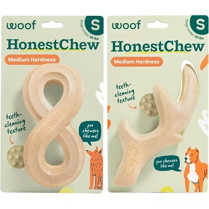 image:imageWOOF HonestChew Dog Toy Duo  Durable Dog Chews  Made with PlantBased Ingredients  SplinterResistant  Safer Than Dog Bones  with HonestChew Antler and Infinity  Gift for Dogs  LargeDuo Pack