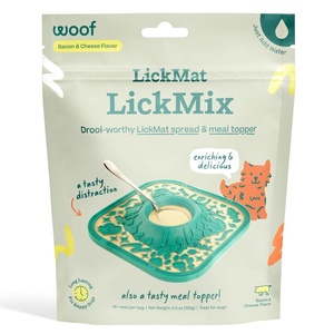image:imageWOOF LickMixes  Dog Lick Mat Spread and Meal Topper  Delicious and Lower Calorie  Made with Wholesome Ingredients  Perfect for Dog Enrichment  Bacon amp CheeseBacon  Cheese Lickmix