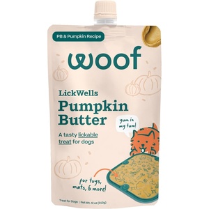 image:imageWoof LickWells Pumpkin Butter  Dog Lick Mat Spread and Meal Topper for the FlipMat and LickMat  Made with Prebiotics and Superfoods  for Digestion and Enrichment  12 oz  PB amp Pumpkin Flavor